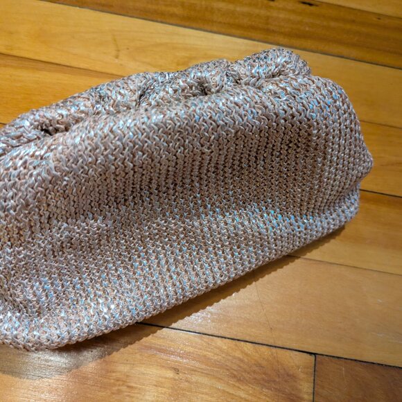 Anthropologie Silver Rattan Clutch - Picture 2 of 7